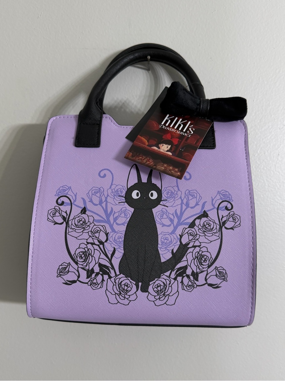 Studio Ghibli Kiki's Delivery Service Jiji Bow Floral Mini Satchel Bag